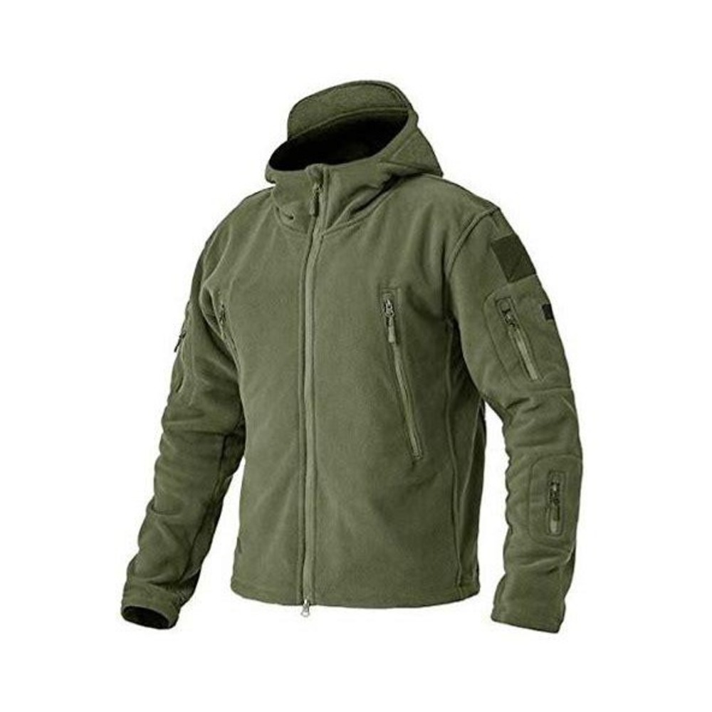 Biylaclesen Mens Outdoor Fleece Army Green Jacket Size‎ L-NWT